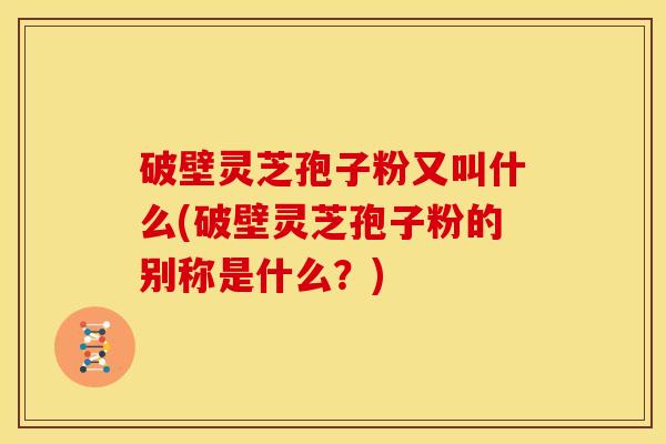 破壁灵芝孢子粉又叫什么(破壁灵芝孢子粉的别称是什么?) 破壁灵芝孢子粉又叫什么(破壁灵芝孢子粉的别称是什么?)