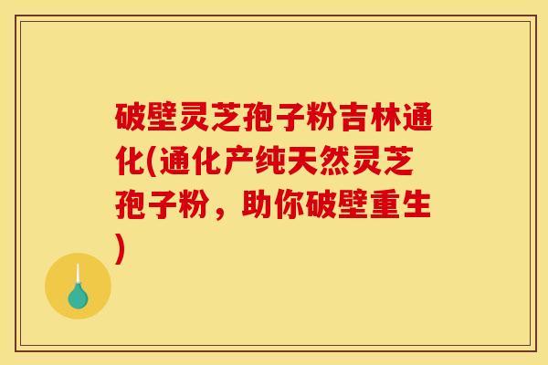 破壁灵芝孢子粉吉林通化(通化产纯天然灵芝孢子粉,助你破壁重生) 破壁灵芝孢子粉吉林通化(通化产纯天然灵芝孢子粉,助你破壁重生)