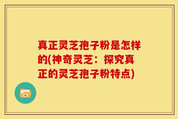 真正灵芝孢子粉是怎样的(神奇灵芝:探究真正的灵芝孢子粉特点) 真正灵芝孢子粉是怎样的(神奇灵芝:探究真正的灵芝孢子粉特点)