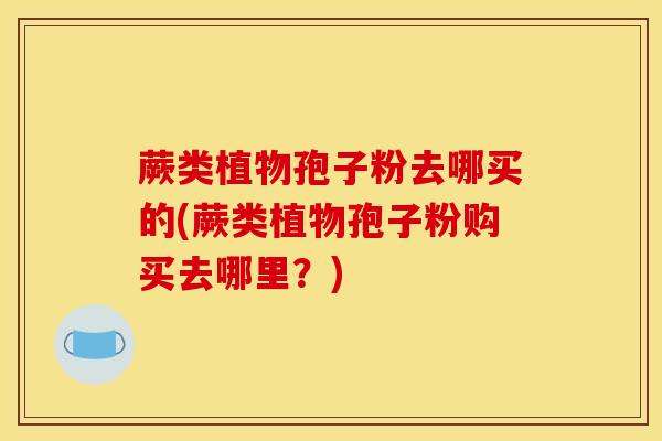 蕨类植物孢子粉去哪买的(蕨类植物孢子粉购买去哪里？)