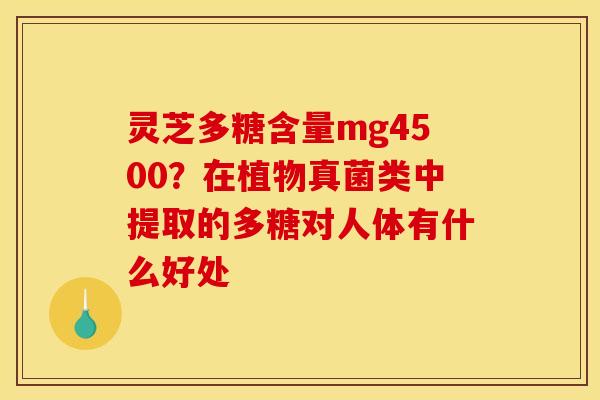 灵芝多糖含量mg4500?在植物真菌类中提取的多糖对人体有什么好处 灵芝多糖含量mg4500?在植物真菌类中提取的多糖对人体有什么好处