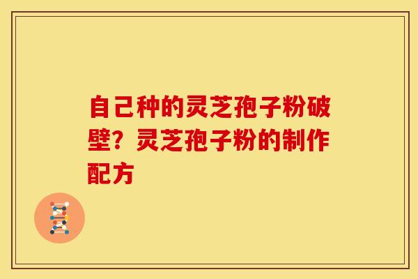 自己种的灵芝孢子粉破壁？灵芝孢子粉的制作配方