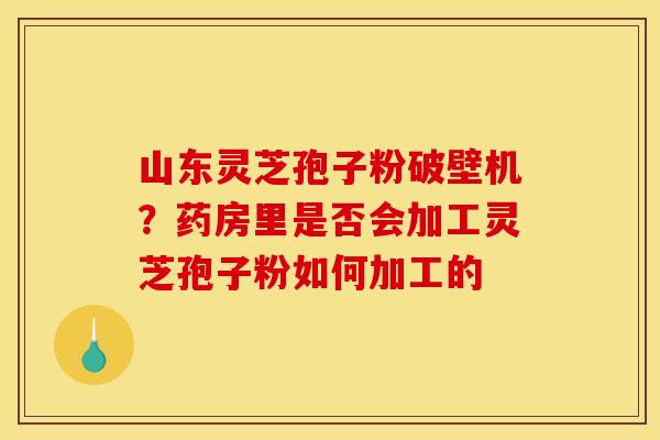 山东灵芝孢子粉破壁机？药房里是否会加工灵芝孢子粉如何加工的