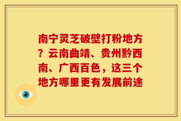 南宁灵芝破壁打粉地方？云南曲靖、贵州黔西南、广西百色，这三个地方哪里更有发展前途
