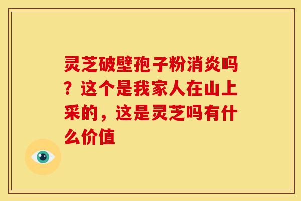 灵芝破壁孢子粉吗?这个是我家人在山上采的,这是灵芝吗有什么价值 灵芝破壁孢子粉吗?这个是我家人在山上采的,这是灵芝吗有什么价值