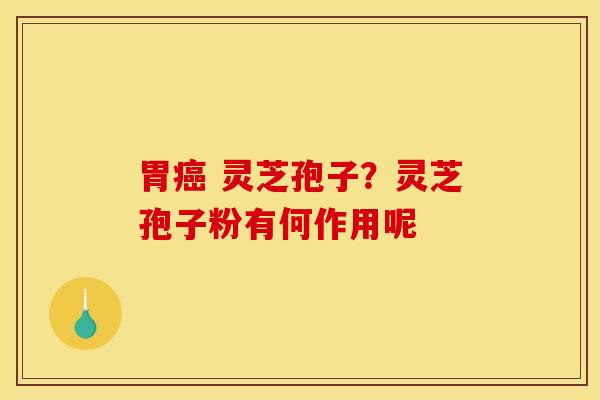 胃 灵芝孢子?灵芝孢子粉有何作用呢 胃 灵芝孢子?灵芝孢子粉有何作用呢