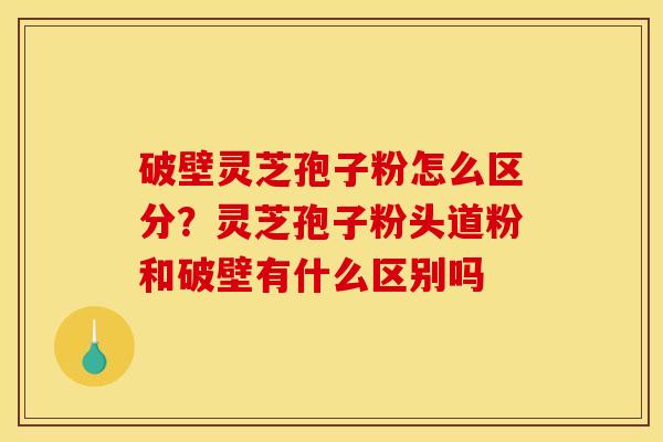 破壁灵芝孢子粉怎么区分？灵芝孢子粉头道粉和破壁有什么区别吗