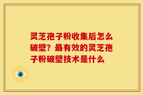 灵芝孢子粉收集后怎么破壁？有效的灵芝孢子粉破壁技术是什么