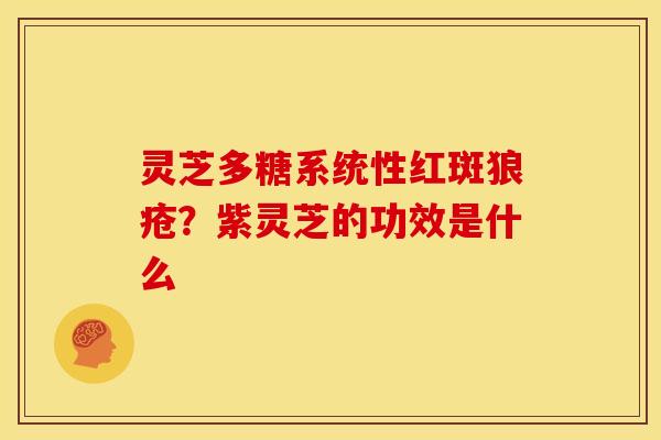 灵芝多糖系统性红斑狼疮?紫灵芝的功效是什么 灵芝多糖系统性红斑狼疮?紫灵芝的功效是什么