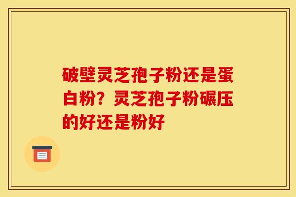破壁灵芝孢子粉还是蛋白粉?灵芝孢子粉碾压的好还是粉好 破壁灵芝孢子粉还是蛋白粉?灵芝孢子粉碾压的好还是粉好