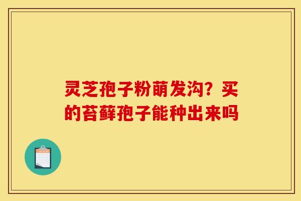 灵芝孢子粉萌发沟?买的苔藓孢子能种出来吗 灵芝孢子粉萌发沟?买的苔藓孢子能种出来吗