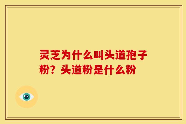 灵芝为什么叫头道孢子粉？头道粉是什么粉