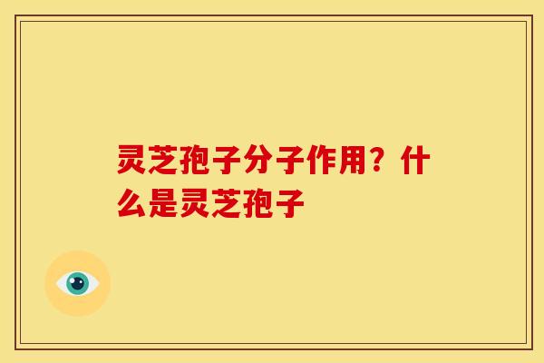 灵芝孢子分子作用?什么是灵芝孢子 灵芝孢子分子作用?什么是灵芝孢子