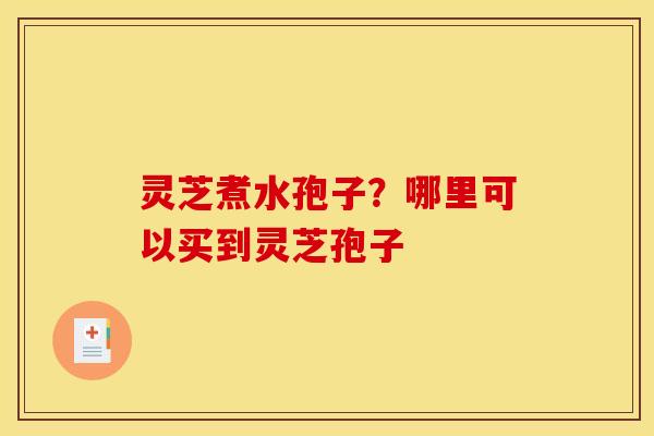 灵芝煮水孢子?哪里可以买到灵芝孢子 灵芝煮水孢子?哪里可以买到灵芝孢子