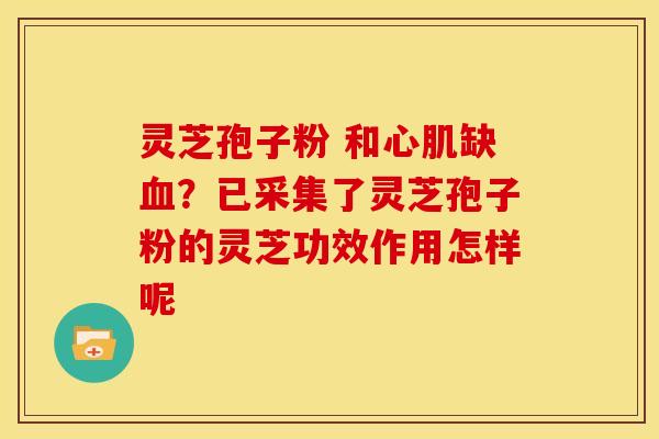 灵芝孢子粉 和心肌缺？已采集了灵芝孢子粉的灵芝功效作用怎样呢