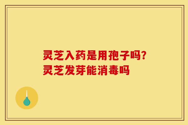 灵芝入药是用孢子吗?灵芝发芽能消毒吗 灵芝入药是用孢子吗?灵芝发芽能消毒吗