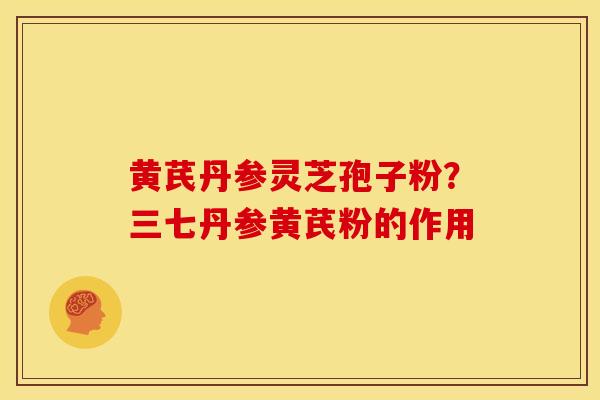 黄芪丹参灵芝孢子粉?三七丹参黄芪粉的作用 黄芪丹参灵芝孢子粉?三七丹参黄芪粉的作用