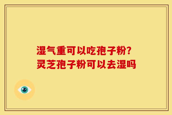 湿气重可以吃孢子粉？灵芝孢子粉可以去湿吗
