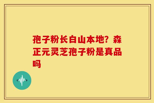 孢子粉长白山本地?森正元灵芝孢子粉是真品吗 孢子粉长白山本地?森正元灵芝孢子粉是真品吗