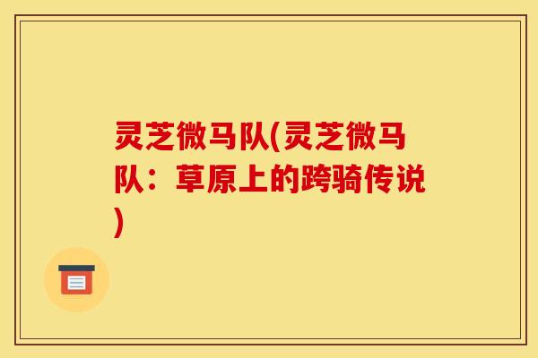 灵芝微马队(灵芝微马队：草原上的跨骑传说)