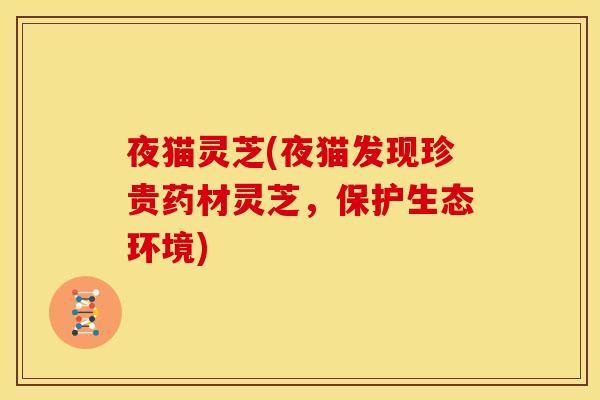 夜猫灵芝(夜猫发现珍贵药材灵芝,保护生态环境) 夜猫灵芝(夜猫发现珍贵药材灵芝,保护生态环境)