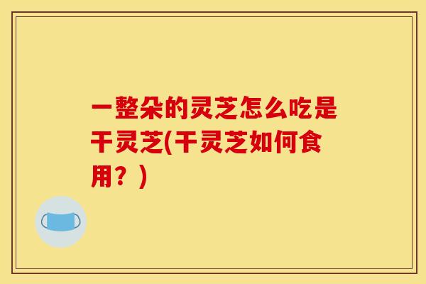 一整朵的灵芝怎么吃是干灵芝(干灵芝如何食用?) 一整朵的灵芝怎么吃是干灵芝(干灵芝如何食用?)