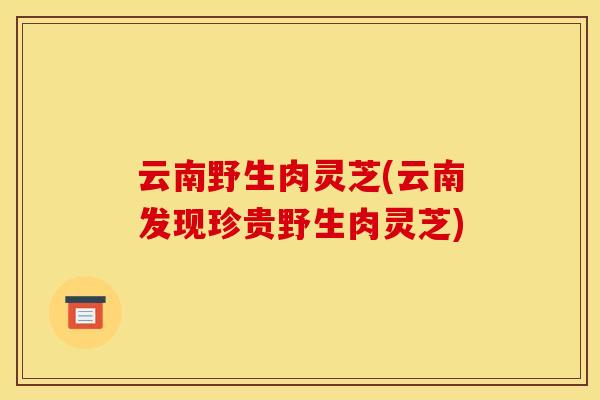 云南野生肉灵芝(云南发现珍贵野生肉灵芝) 云南野生肉灵芝(云南发现珍贵野生肉灵芝)