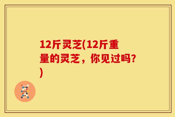 12斤灵芝(12斤重量的灵芝,你见过吗?) 12斤灵芝(12斤重量的灵芝,你见过吗?)