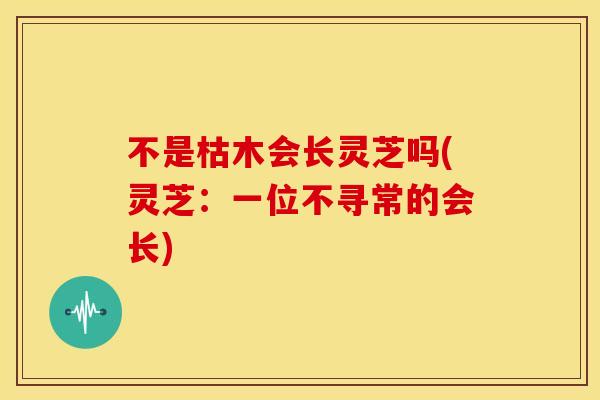 不是枯木会长灵芝吗(灵芝:一位不寻常的会长) 不是枯木会长灵芝吗(灵芝:一位不寻常的会长)