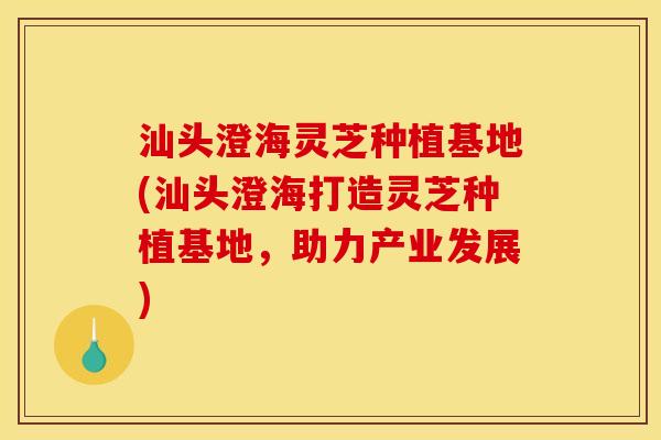 汕头澄海灵芝种植基地(汕头澄海打造灵芝种植基地，助力产业发展)