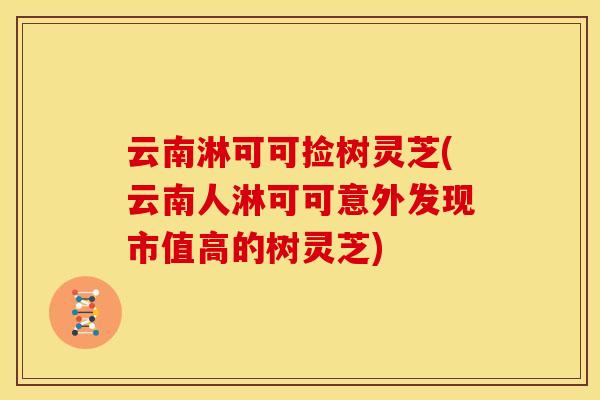 云南淋可可捡树灵芝(云南人淋可可意外发现市值高的树灵芝) 云南淋可可捡树灵芝(云南人淋可可意外发现市值高的树灵芝)