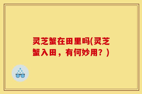 灵芝蟹在田里吗(灵芝蟹入田,有何妙用?) 灵芝蟹在田里吗(灵芝蟹入田,有何妙用?)