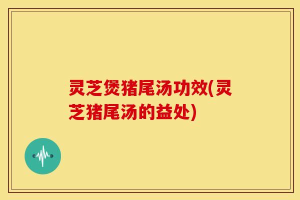 灵芝煲猪尾汤功效(灵芝猪尾汤的益处) 灵芝煲猪尾汤功效(灵芝猪尾汤的益处)