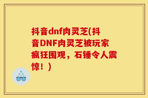 抖音dnf肉灵芝(抖音DNF肉灵芝被玩家疯狂围观,石锤令人震惊!) 抖音dnf肉灵芝(抖音DNF肉灵芝被玩家疯狂围观,石锤令人震惊!)