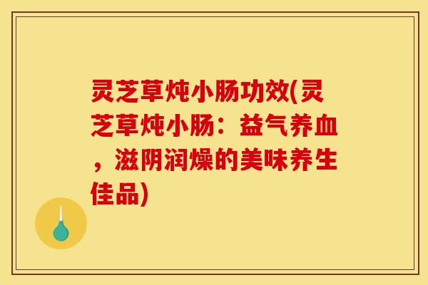 灵芝草炖小肠功效(灵芝草炖小肠：益气，滋阴润燥的美味养生佳品)