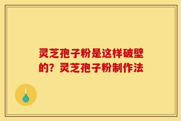 灵芝孢子粉是这样破壁的?灵芝孢子粉制作法 灵芝孢子粉是这样破壁的?灵芝孢子粉制作法