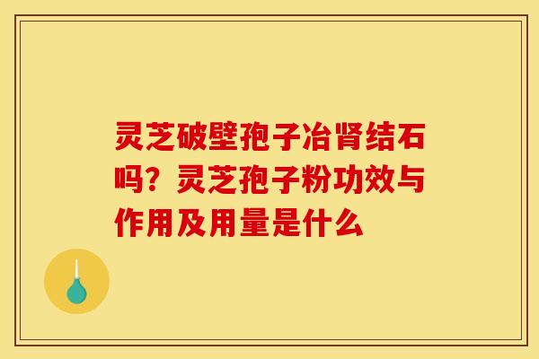 灵芝破壁孢子冶结石吗?灵芝孢子粉功效与作用及用量是什么 灵芝破壁孢子冶结石吗?灵芝孢子粉功效与作用及用量是什么