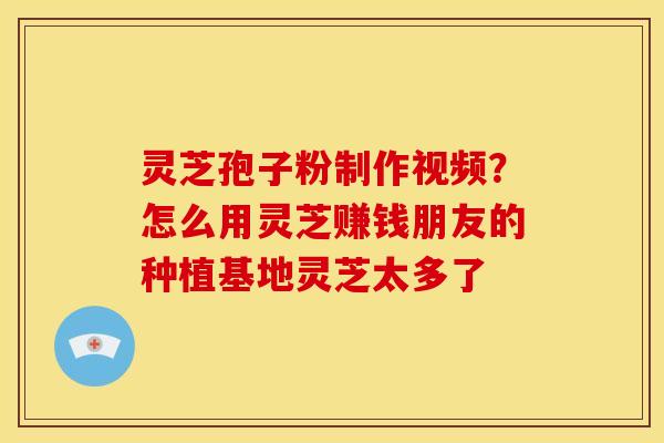 灵芝孢子粉制作视频?怎么用灵芝赚钱朋友的种植基地灵芝太多了 灵芝孢子粉制作视频?怎么用灵芝赚钱朋友的种植基地灵芝太多了