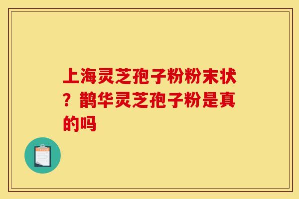 上海灵芝孢子粉粉末状?鹊华灵芝孢子粉是真的吗 上海灵芝孢子粉粉末状?鹊华灵芝孢子粉是真的吗