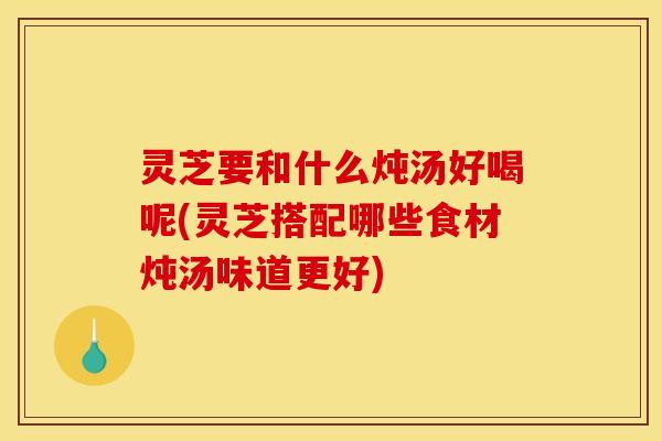 灵芝要和什么炖汤好喝呢(灵芝搭配哪些食材炖汤味道更好) 灵芝要和什么炖汤好喝呢(灵芝搭配哪些食材炖汤味道更好)