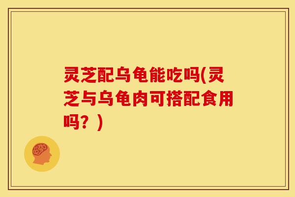 灵芝配乌龟能吃吗(灵芝与乌龟肉可搭配食用吗?) 灵芝配乌龟能吃吗(灵芝与乌龟肉可搭配食用吗?)
