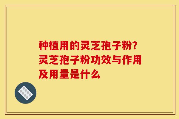 种植用的灵芝孢子粉?灵芝孢子粉功效与作用及用量是什么 种植用的灵芝孢子粉?灵芝孢子粉功效与作用及用量是什么
