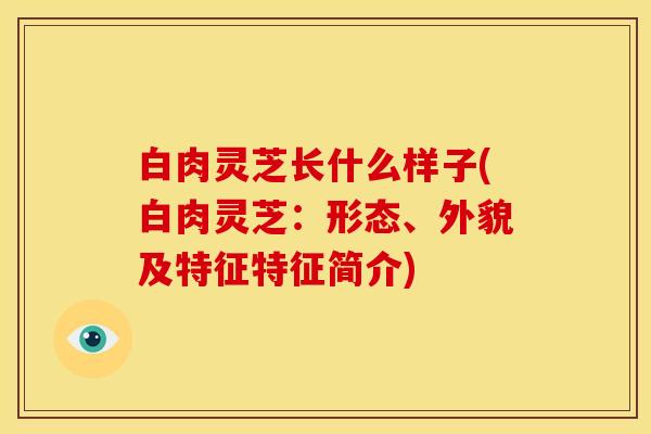 白肉灵芝长什么样子(白肉灵芝:形态、外貌及特征特征简介) 白肉灵芝长什么样子(白肉灵芝:形态、外貌及特征特征简介)