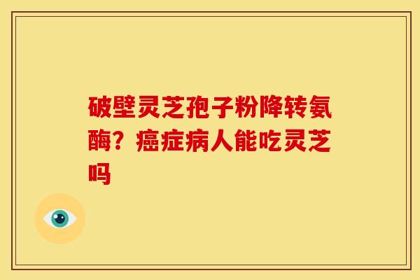 破壁灵芝孢子粉降转氨酶？症人能吃灵芝吗