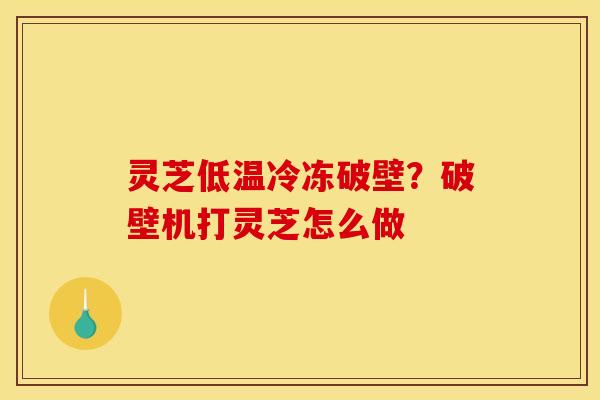 灵芝低温冷冻破壁?破壁机打灵芝怎么做 灵芝低温冷冻破壁?破壁机打灵芝怎么做