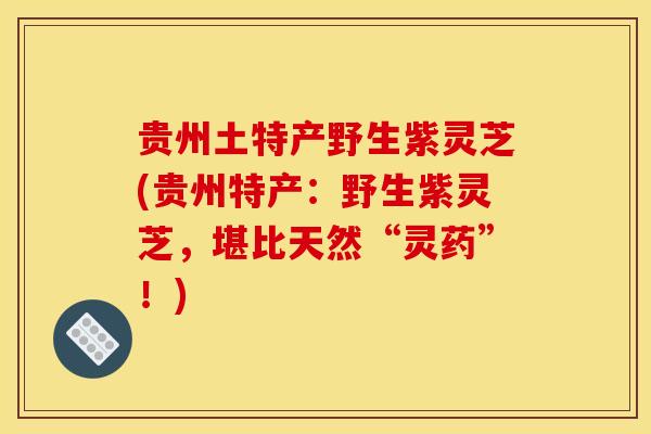贵州土特产野生紫灵芝(贵州特产:野生紫灵芝,堪比天然“灵药”!) 贵州土特产野生紫灵芝(贵州特产:野生紫灵芝,堪比天然“灵药”!)