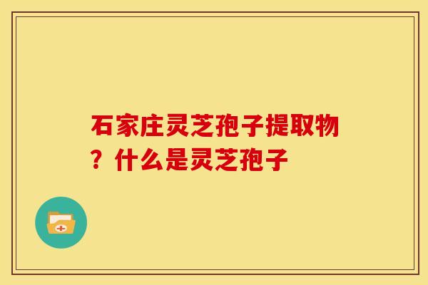 石家庄灵芝孢子提取物?什么是灵芝孢子 石家庄灵芝孢子提取物?什么是灵芝孢子