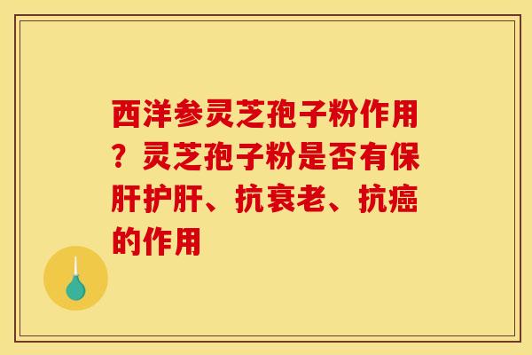 西洋参灵芝孢子粉作用?灵芝孢子粉是否有、抗、抗的作用 西洋参灵芝孢子粉作用?灵芝孢子粉是否有、抗、抗的作用