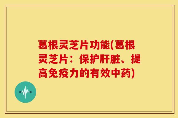 葛根灵芝片功能(葛根灵芝片：保护、提高免疫力的有效)