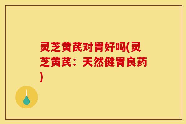 灵芝黄芪对胃好吗(灵芝黄芪:天然健胃良药) 灵芝黄芪对胃好吗(灵芝黄芪:天然健胃良药)